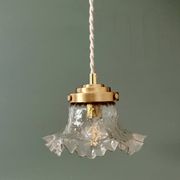 Suspension abat-jour vintage en verre