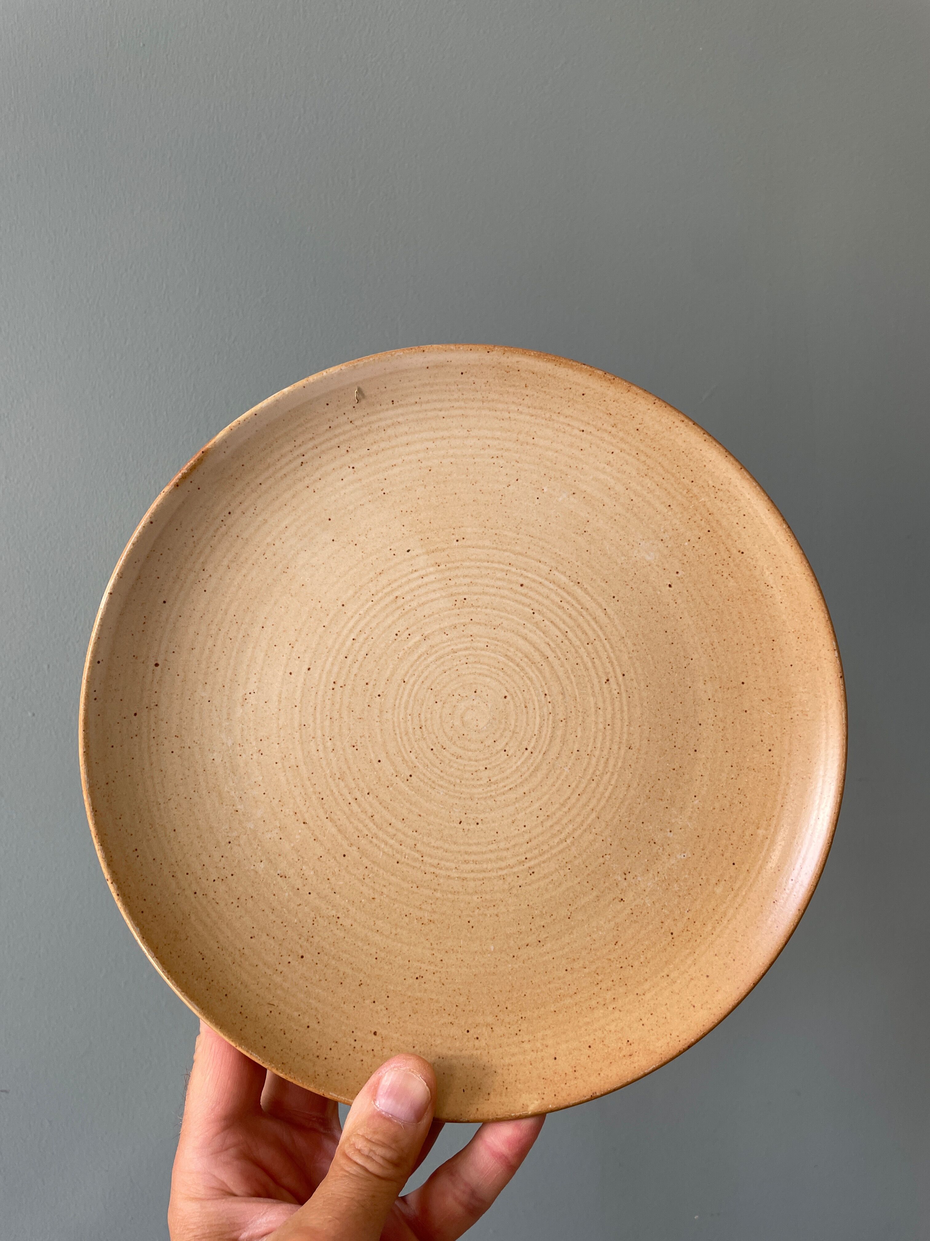 Set of 9 flat plates sandstone CNP Village France