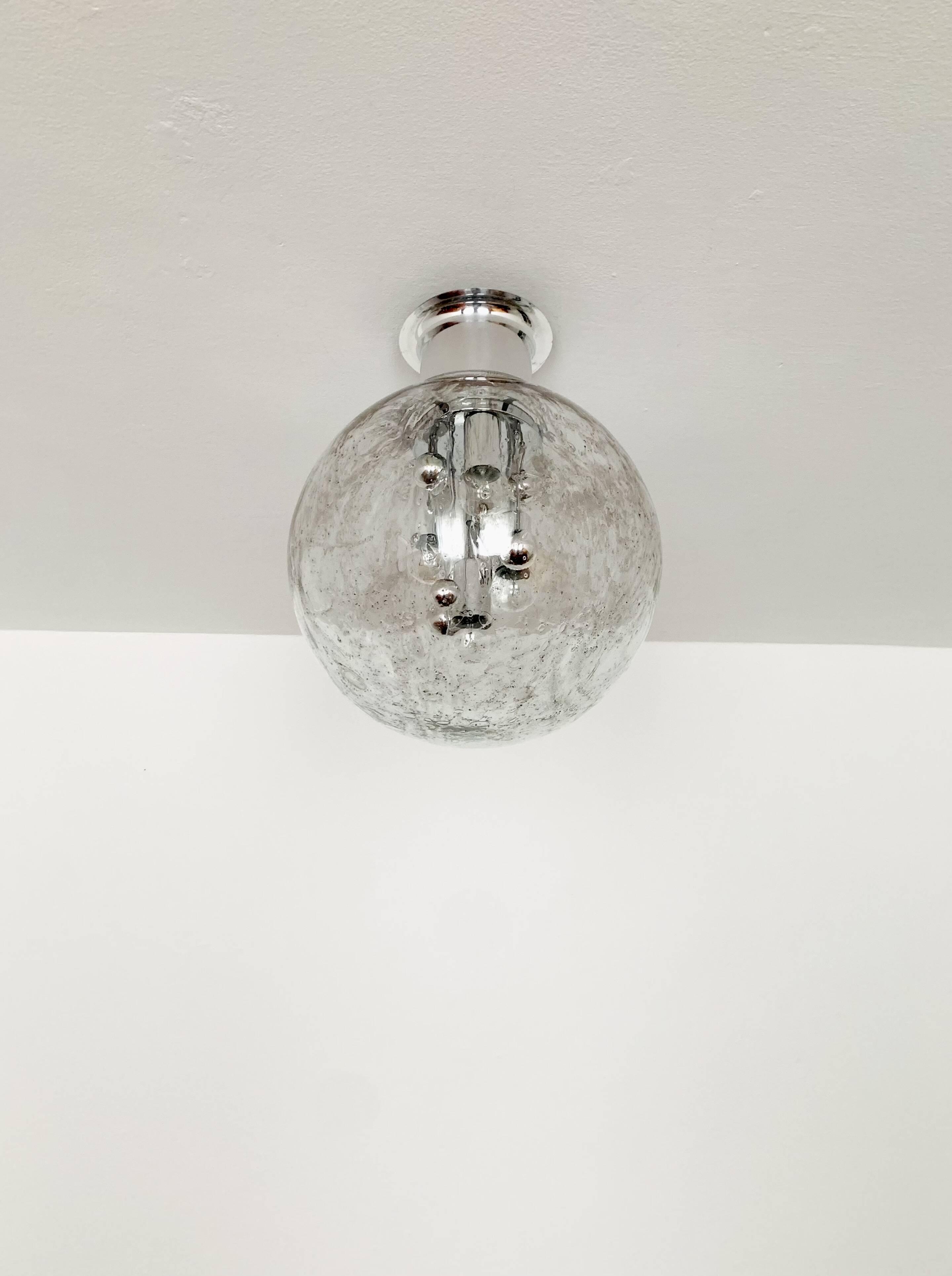 Ice Glass Flush Lamp by Doria