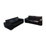 2 black leather sofas Duvivier
