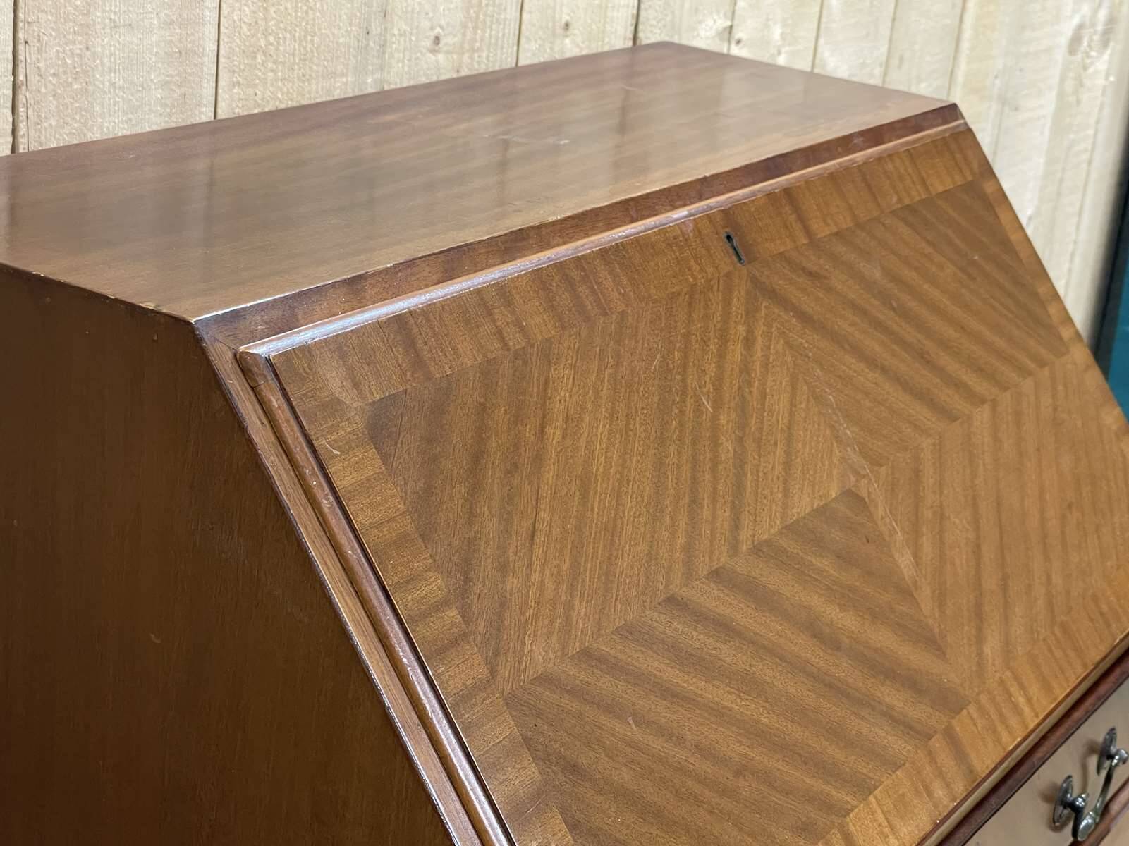 1950s English mahogany secretary.
