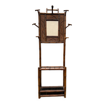 Porte-manteau / vestiaire ancien en bambou (époque 1920)