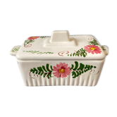 Beurrier en porcelaine fleuri