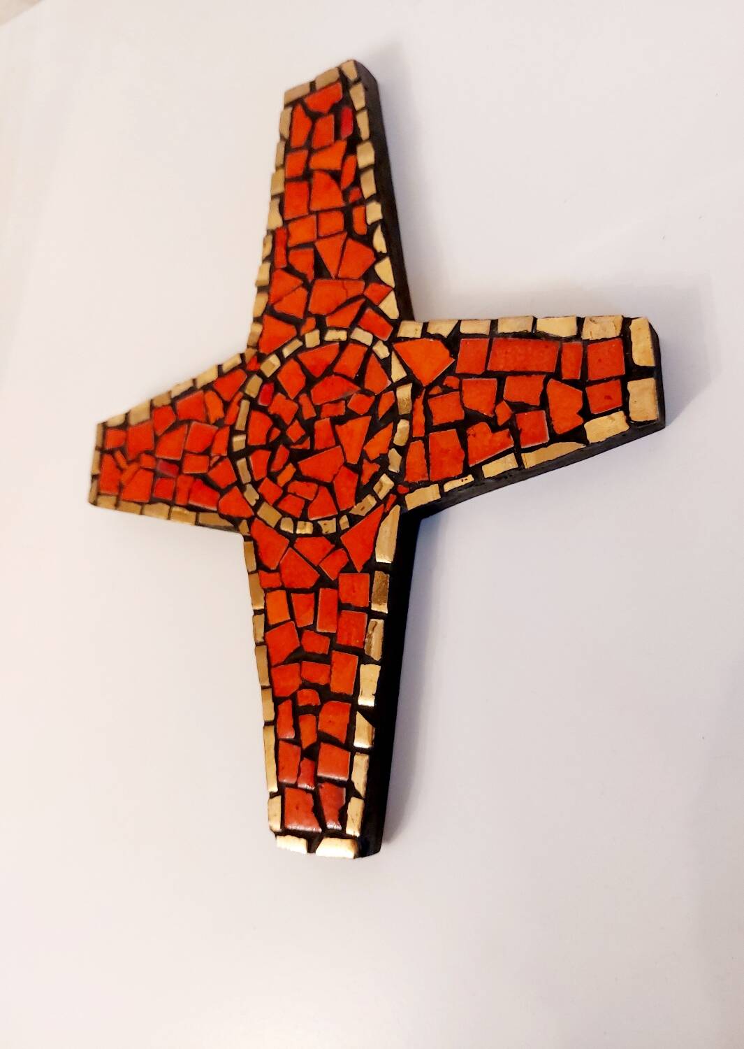 Vintage ceramic mosaic cross