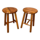 2 vintage pine stools from the 1980s