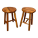 2 vintage pine stools from the 1980s