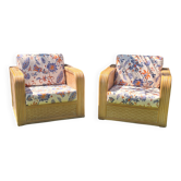 Fauteuils club design rotin