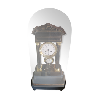 Portico clock late 19th century under globe