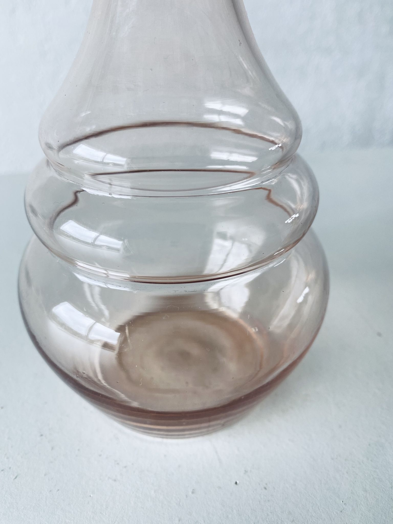 Pink glass decanter