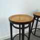 Set jaren 50 houten barkrukken met webbing uit Frankrijk vintage