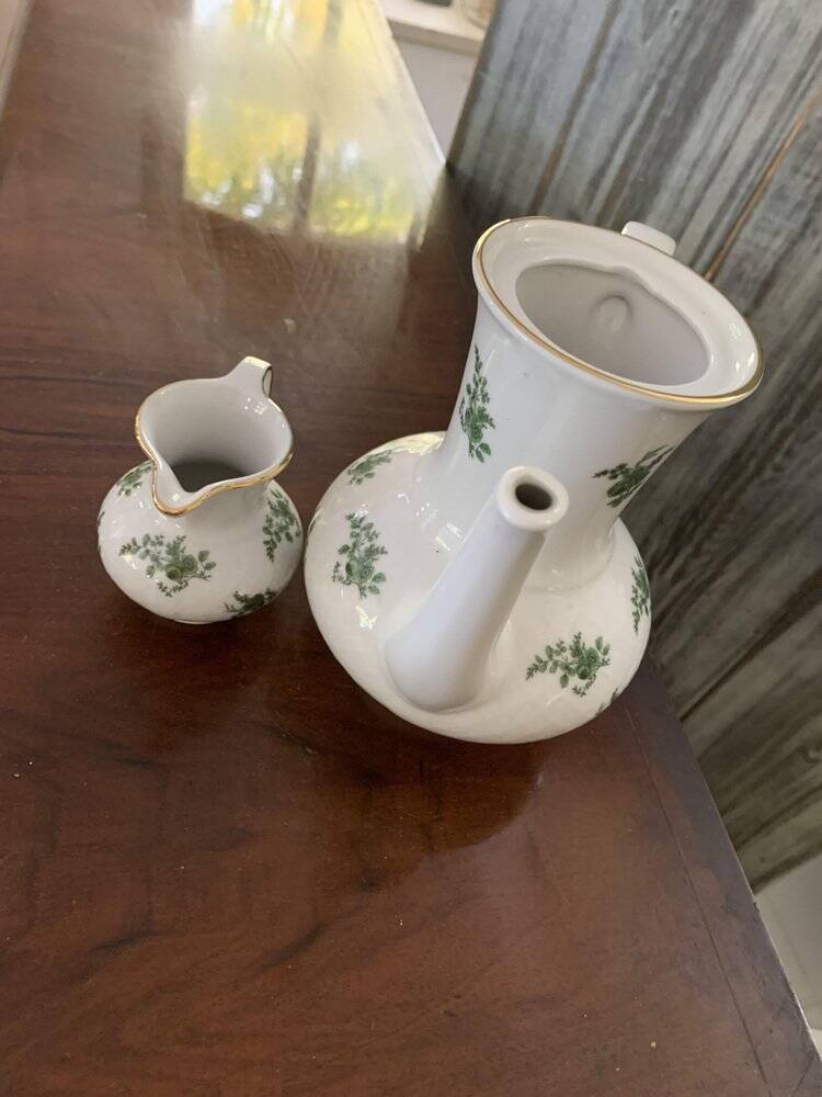 Bavaria Seltmann Weiden green and white porcelain coffee service - set of 2