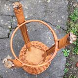 Tripod wicker plant carrier