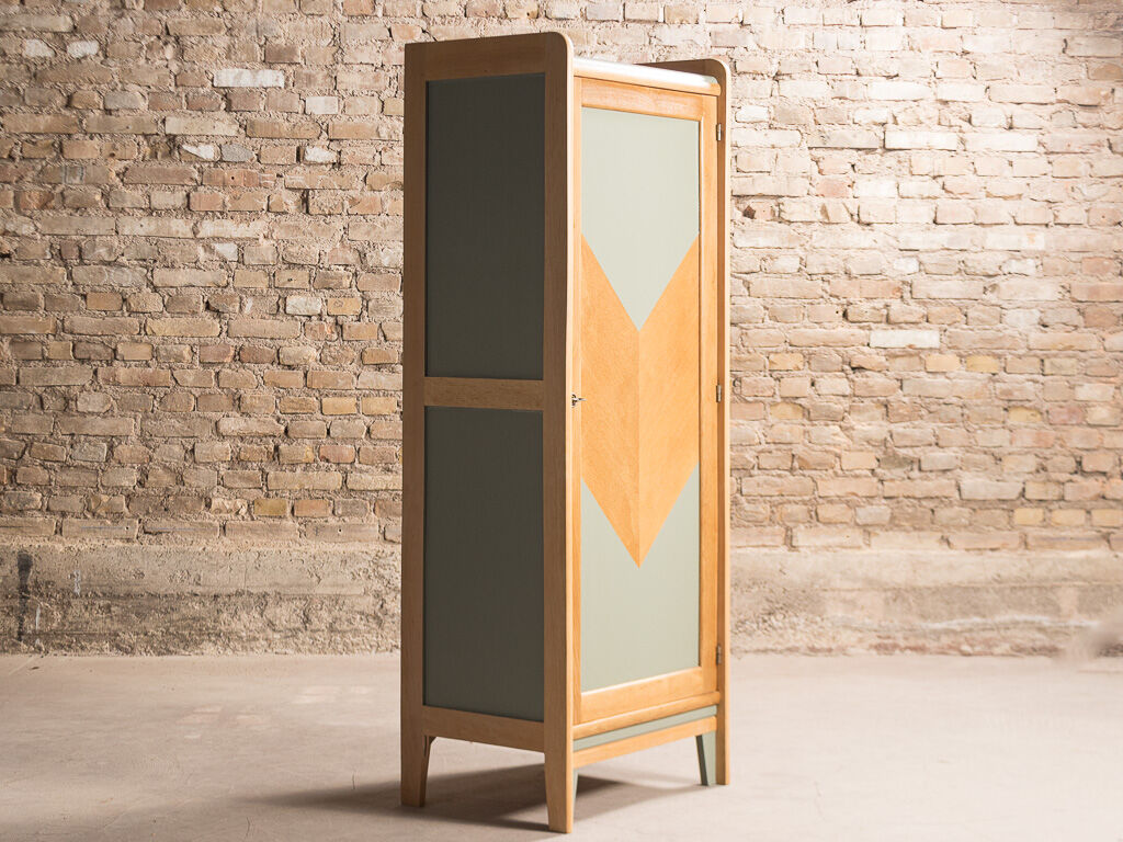 Wardrobe restyled in smoked green