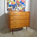 60s light wood chest of drawers