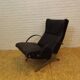 Tecno P40 chaise longue  , cuir noir