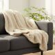 Handmade Cream Mohair Throw Blanket – Soft Luxury Plaid – 1.2 x 2 m
