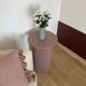 round and fluted side table in mauve, dimmed pink purple