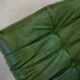 Togo chaise lounge in green leather attributed to Michel Ducaroy for Ligne Roset, 1974