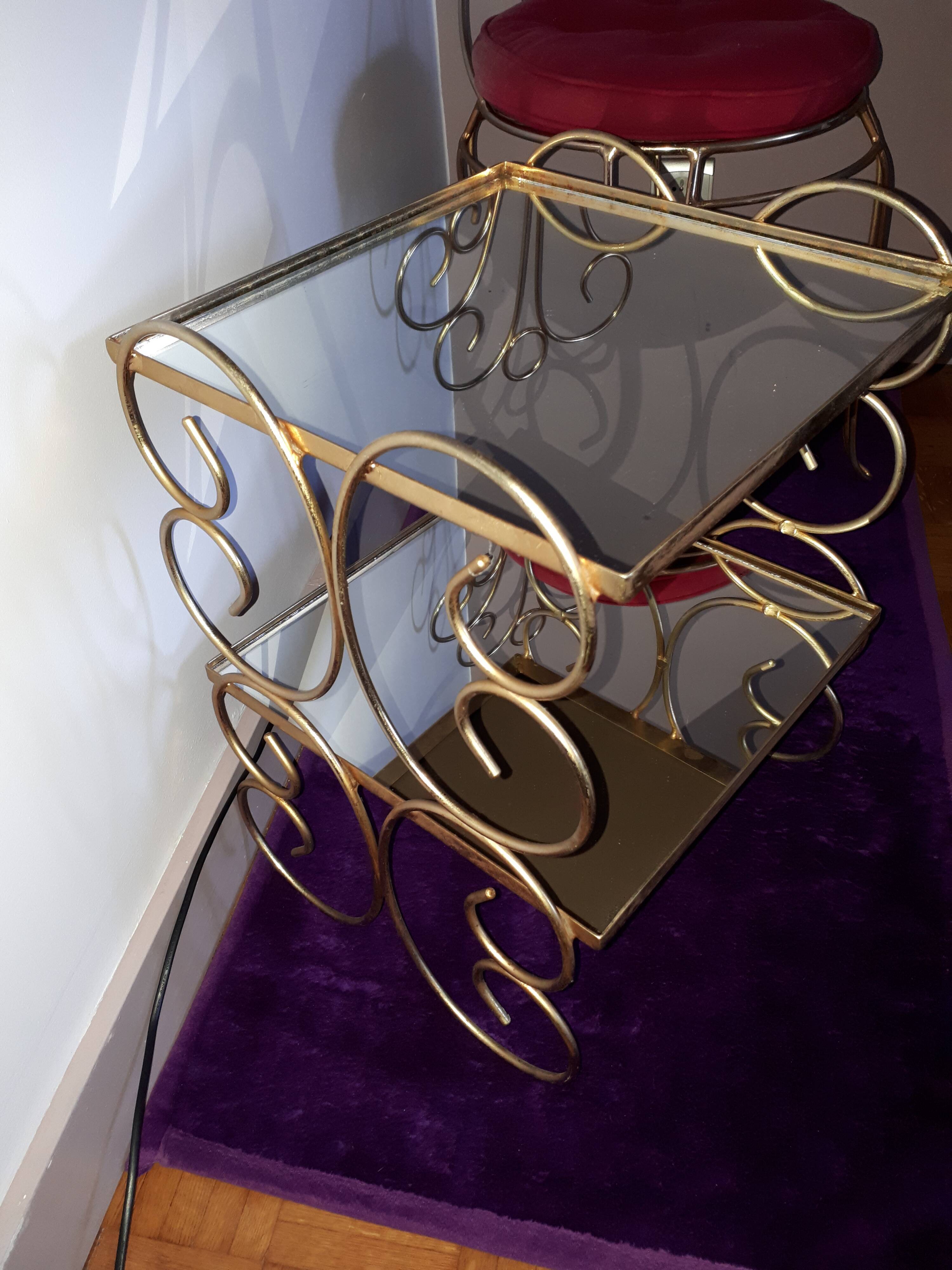 Metal bedside table dore vintage