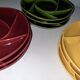 Set of 9 vintage earthenware compartment plates from Longchamp