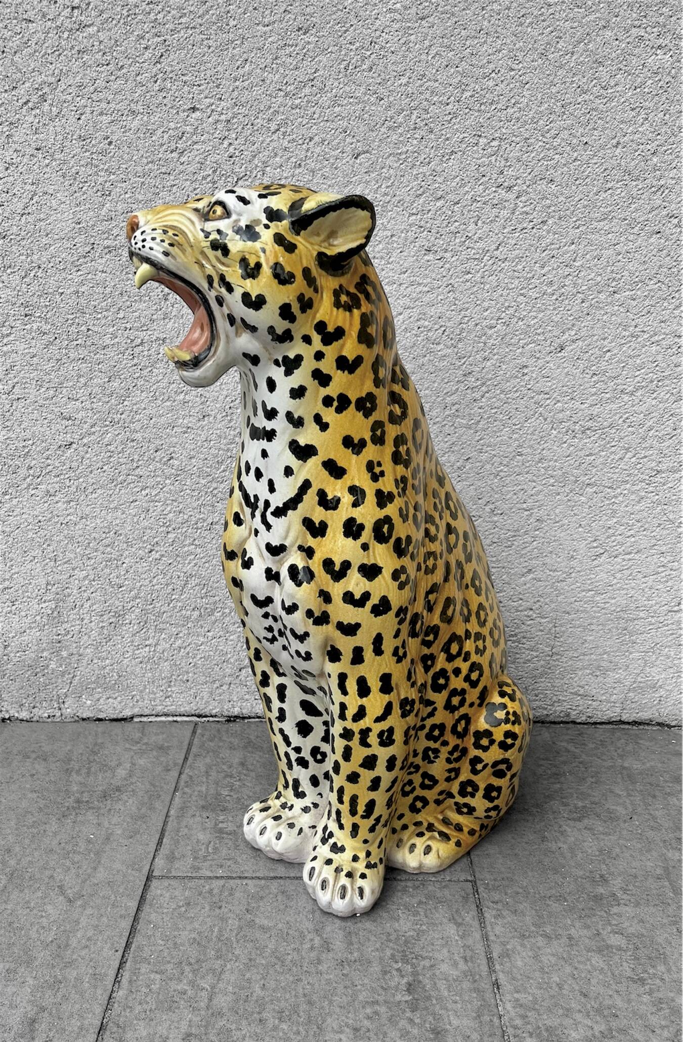 Large ceramic leopard sculpture, Italy, 1960s