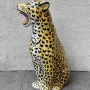 Large ceramic leopard sculpture, Italy, 1960s
