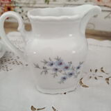 Vintage 15-piece coffee set in white porcelain Bavaria with small blue flowers