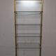 Modular shelf in glass and gilded aluminum from the 70-80s
