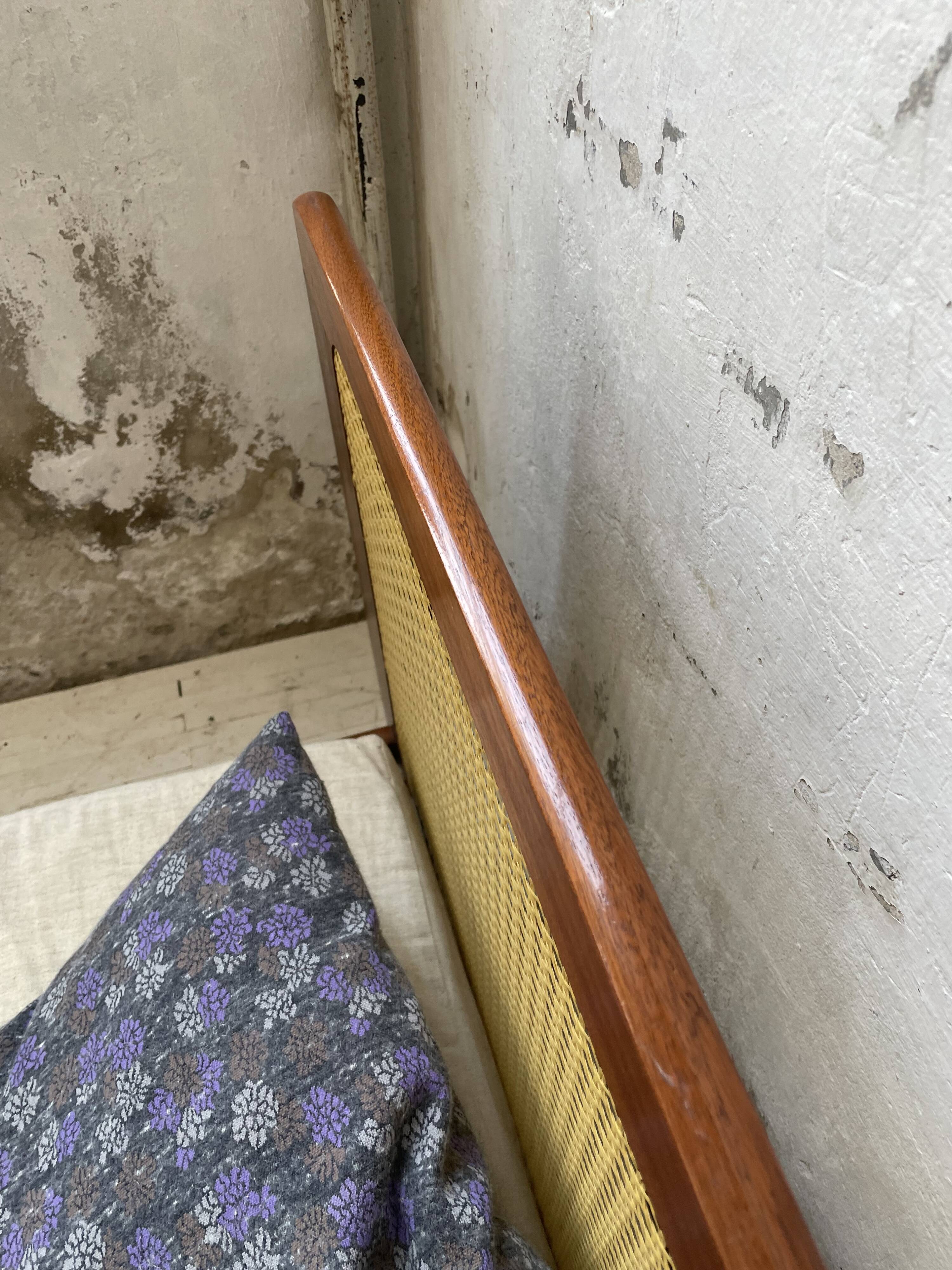 Lit Roset SNA teck et cannage 1 place