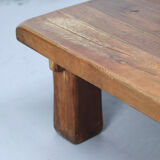 Large Rustic Vintage Brutalist Coffee Table in Oak