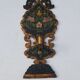 Pair of mountain appliques Savoy vintage painted wood