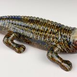 Vintage ceramic crocodile sculpture from Bassano, Italy, 1980s.
