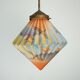 art déco glass PENDANT LIGHT airbrush pleated shape avantgarde design