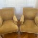 2 mustard velvet armchairs