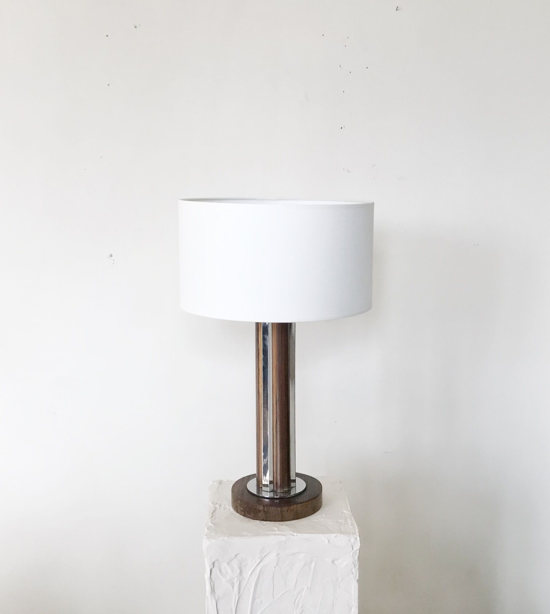 Lampe art deco bois exotique 1950 France