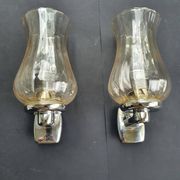 Pair of vintage chrome wall sconces