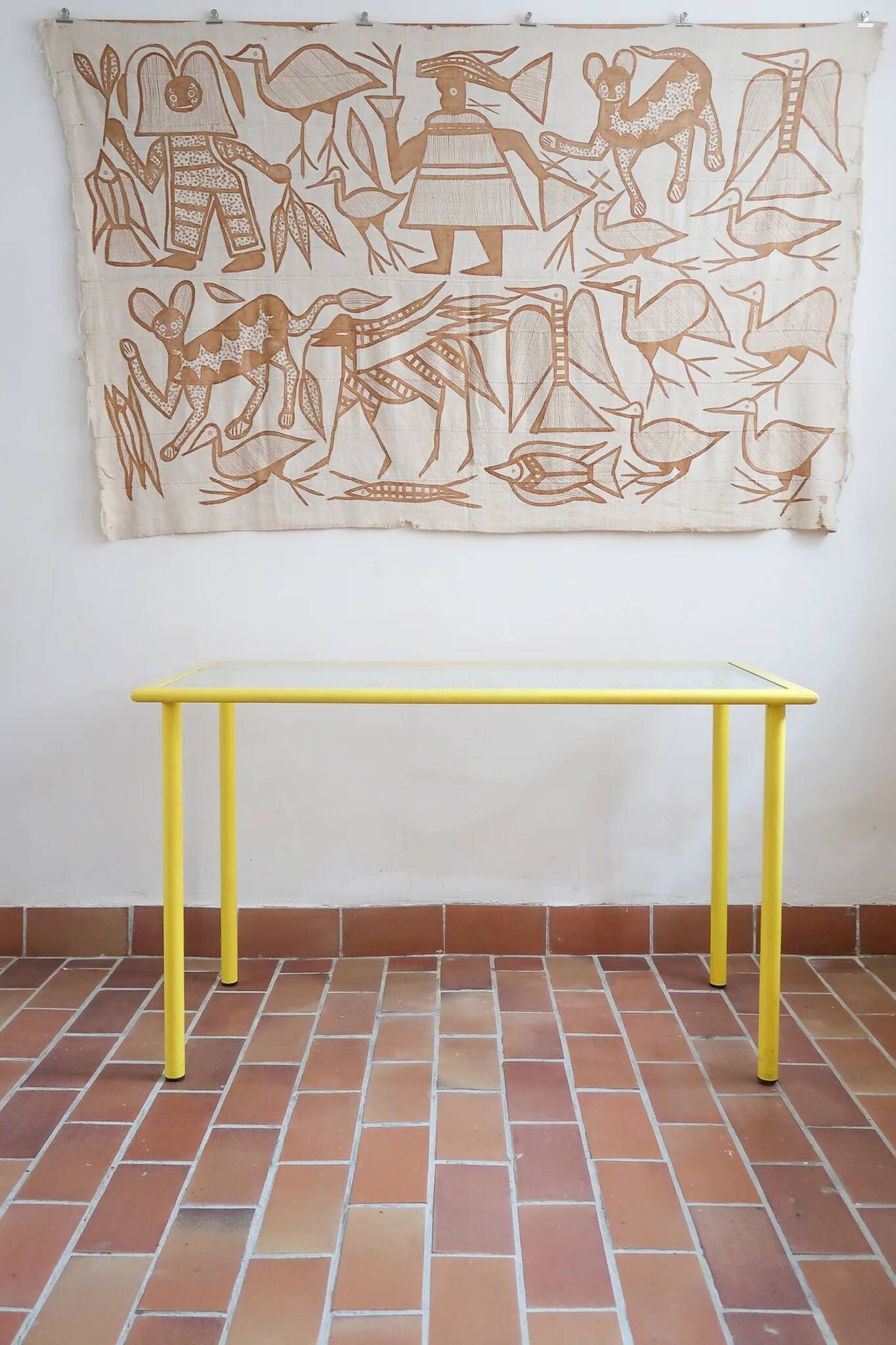 Giandomenico Belotti desk for Fly Line, yellow metal