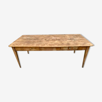 Table bistrot ancienne table de ferme en bois massif Longueur 200 x Largeur 98 cm