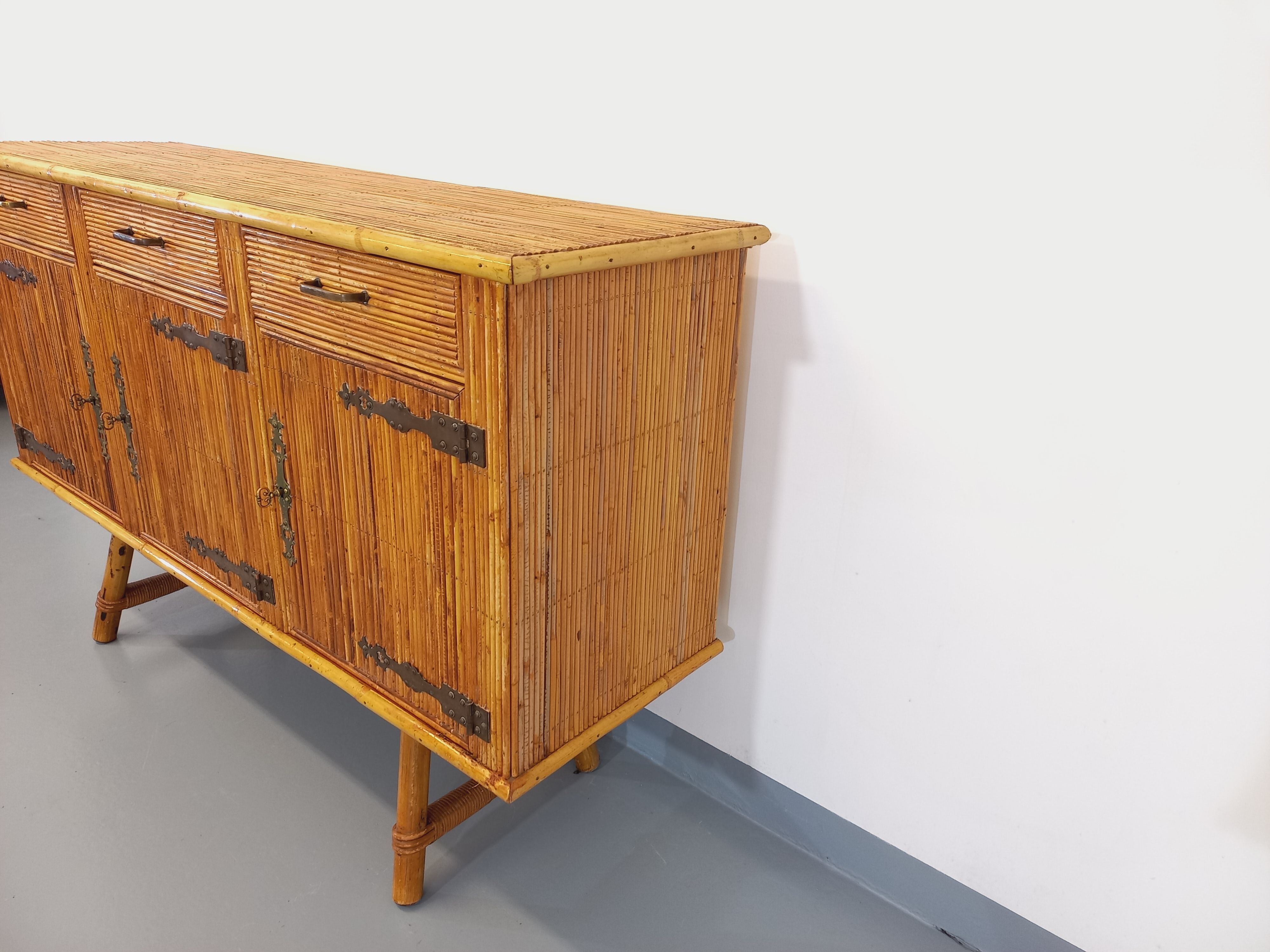 Vintage rattan sideboard from the 50/60s
