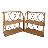 Set of bamboo wall shelves