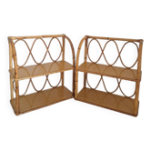 Set of bamboo wall shelves