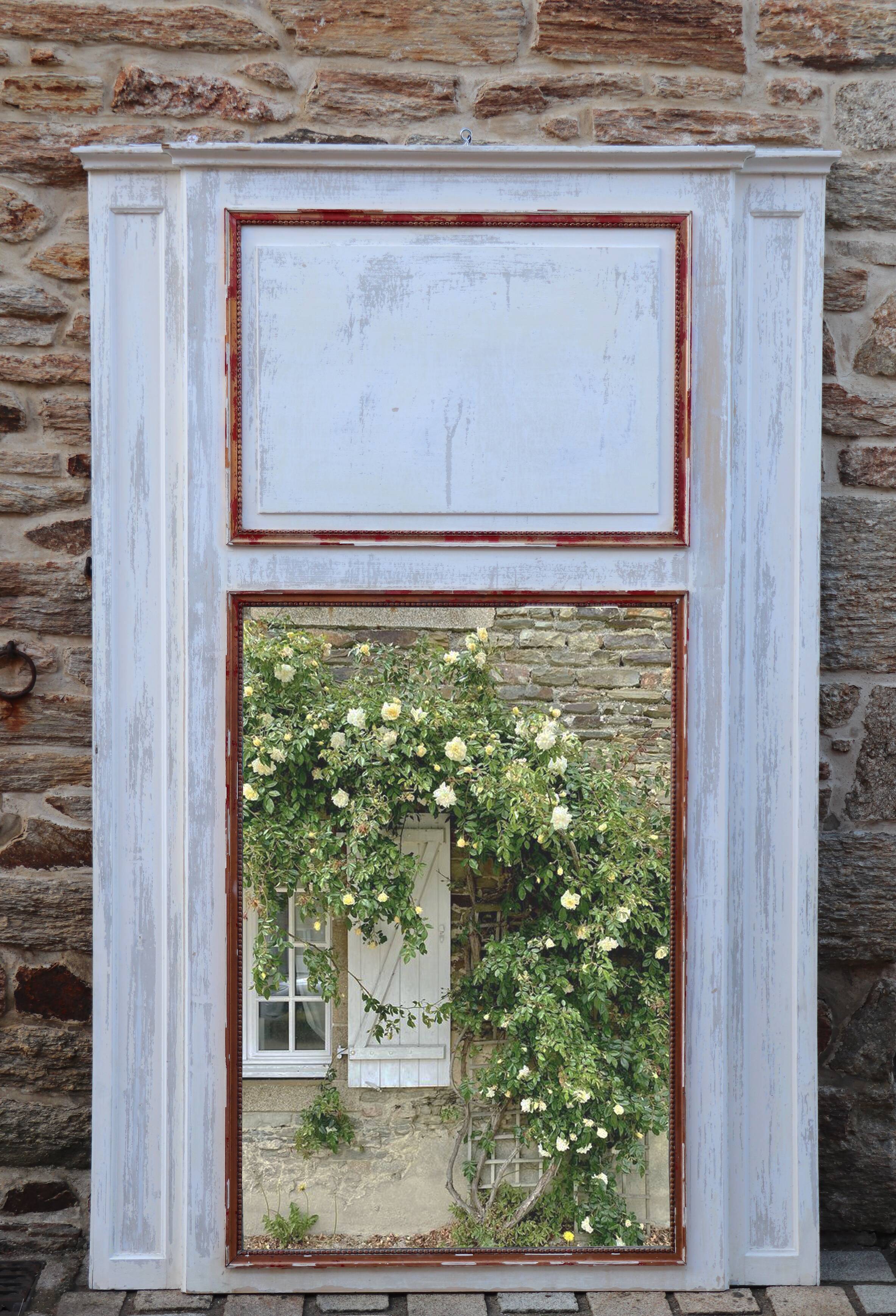 Large 18th-century Directoire trumeau, fireplace mirror