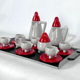 Ceramic coffee set by Mas for Memphis Milano, 1980s, Set of 11