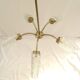 Transparent glass chandelier conical shape painted metal stucture