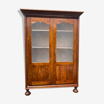 Walnut Showcase Period Restoration XIX Eme Century