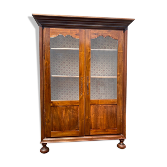 Walnut Showcase Period Restoration XIX Eme Century