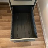 Blue and grey Strafor desk