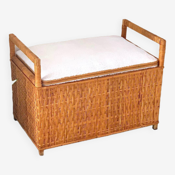 Rattan bench chest