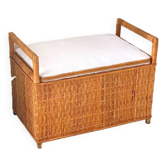 Rattan bench chest