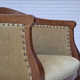 1960s, Danish side/children's armchair, light green furniture velour, oak w